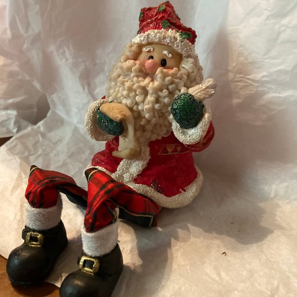 HANGING SITING SANTA CHECKING HIS LIST NEW GIFT - Picture 3 of 6